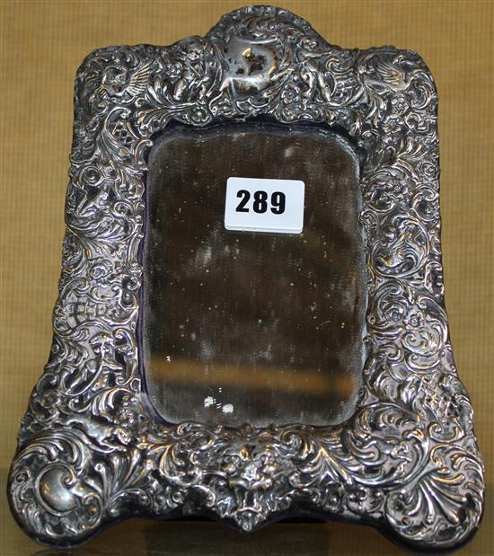 Edwardian silver photograph frame, cherubs